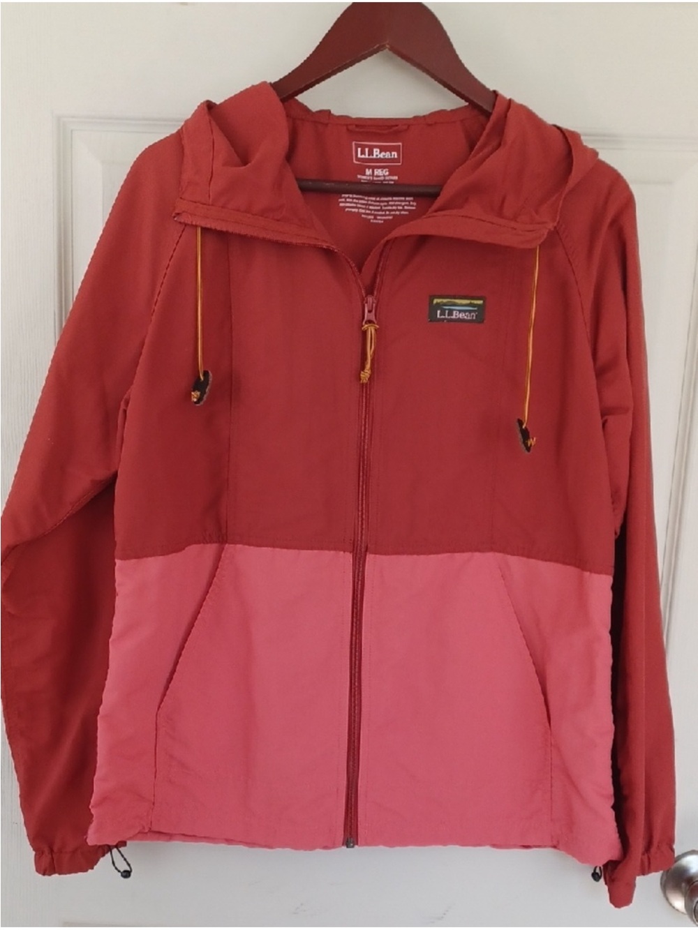ISO L.L. Bean Two-Tone Coral and Pink Hooded Zip Jacket
